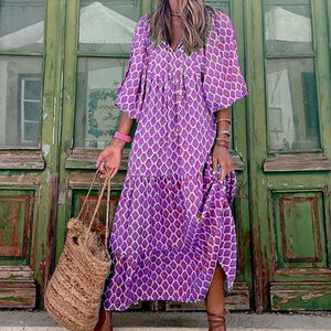 Women's Vintage Printed Bohemian Dress Size (S-3XL)